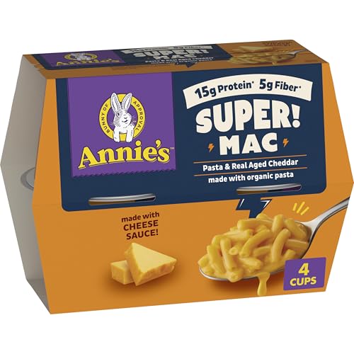 Annie's Super! Mac Microwave Pasta and Real Aged Cheddar Cups, 4 Ct, 11.44 oz