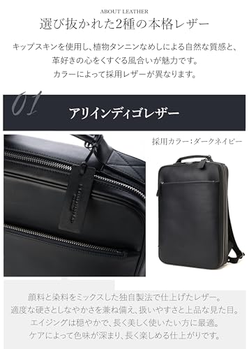 G Genuine Leather 防水 レザー リュック メンズ レディース ビジネスリュック 多機能 ノート通勤 バックパック 軽量 リュックサック 本革 20l 大容量 通学 防水 鞄 ビジネスバッグ オイルドキャメル