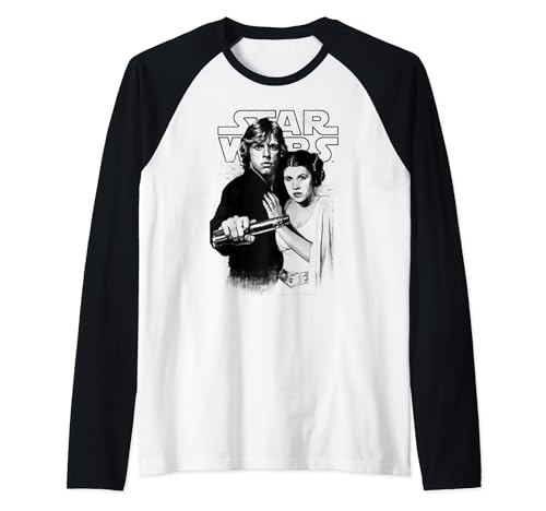 T-shirt Star Wars Luke et Leia raglan baseball imprimé haut vintage pour fan pop culture