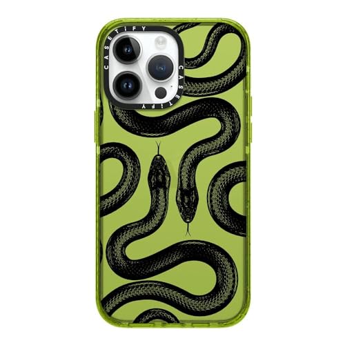 Coque iPhone 14 Pro Max CASETiFY Impact design serpent noir chic