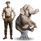 Roowest Elefante asiático de 1.5 m de tamaño real, decoración de fiesta temática de circo, carnaval, telón de fondo, accesorios para fotos, cartón, para carnaval, payaso, suministros de fiesta de