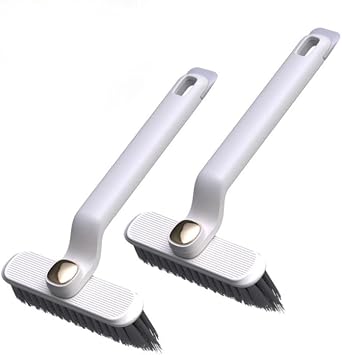 2 PCS Multi-Function Rotating Crevice Cleaning Brush, 2024 New Hard Bristle Crevice Gap Cleaning Brush, 360 Degree No Dead Corners Household Cleaning Tool for Cleaning Kitchen Bathroom White