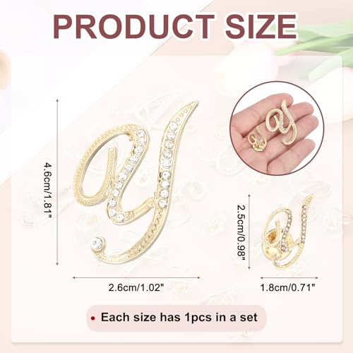 Image of PATIKIL Rhinestone Letter Brooch Pins, Initial Rhinestone Alphabet Letter Lapel Badges Pin for Women Men Suits Dress Coat