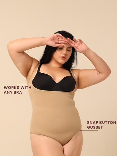 Image of Krvvy Premium Shapewear Bodysuit for Women | Body Shaper With All-Day Comfort, Seamless, Waist Sculpting, Tummy Tucker, Invisible Under Clothes |