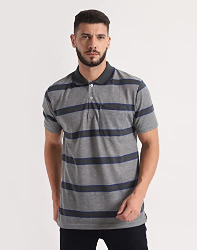 Image of INKKR Striped Men Polo Neck Half Sleeve T-Shirt