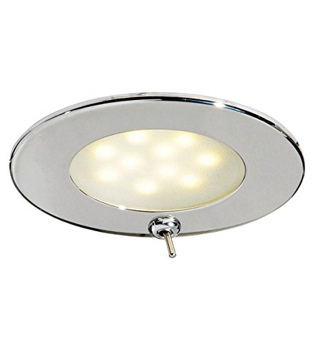 Spot LED Atria OSCULATI en inox poli avec interrupteur intégré pour cabine