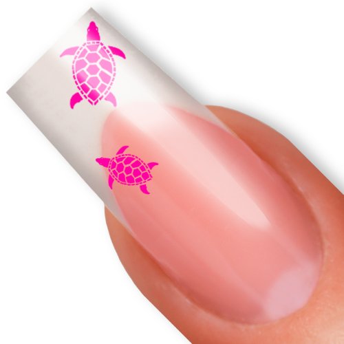 Nailart NAIL TATTOO STICKER - turtle / tortoise - pink