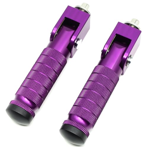 Image of Purple Motorcycle Bicycle Folding Foot Pegs 90 Degree Foldable Electric Motorbike Ebike For Super73 S2 /ZX /RX /R /S Passenger Footrests Rearsets Rear Set Footpegs foot Rest Pedals M8 Install Bolts