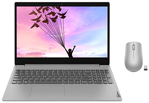 Image of Lenovo IdeaPad Slim 3 Intel Core i3 10th Gen 15.6 inch (39.62cm) FHD Thin & Light Laptop & 530 Wireless Mouse (Platinum Grey): Ambidextrous, Ergonomic Mouse, Up to 8 Million clicks