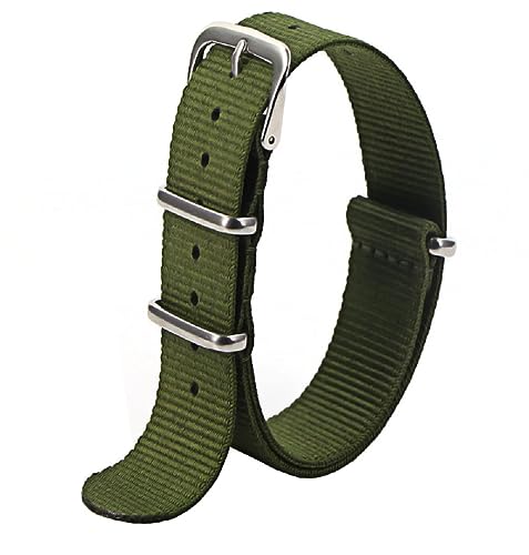 Pulseira Nato Nylon (OTAN) Compatível com varias marcas de relógios e smartwatch.LC203 Tamanho:20 mm;Cor:Verde-musgo