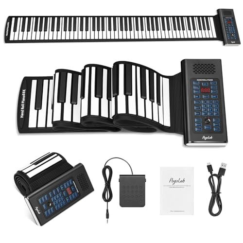 88 Keys Roll Up Keyboard Piano, Portable Electric Foldable Piano with Sustain Pedal, 20 Songs, 128 Tones, 128 Rhythms, Rechargeable & Wireless BT, Music Gift for Beginners (with LED Display) - Les Beatles, Paul McCartney, John Lennon, RIngo Starr, George Harrison 88 Keys Roll Up Keyboard Piano, Portable Electric Foldable Piano with Sustain Pedal, 20 Songs, 128 Tones, 128 Rhythms, Rechargeable & Wireless BT, Music Gift for Beginners (with LED Display)