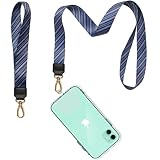Payivsve 2 Stück Universale Handykette für alle Smartphones | Schlüsselband mit Karabiner | Umhängeband Schlüsselband für Handy Schutzhülle, (1 Halsband+1 Handschlaufe, Blau)