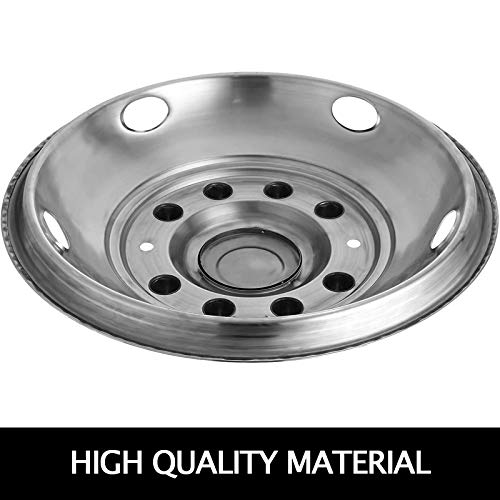 Mophorn Polished 19.5" 10 Lug Wheel Simulators Stainless Steel Bolt Kit Hubcap Kit Fit For 2005-2020 Ford F450/F550 2Wd Trunk Dually Wheel Cover Set #TOP2