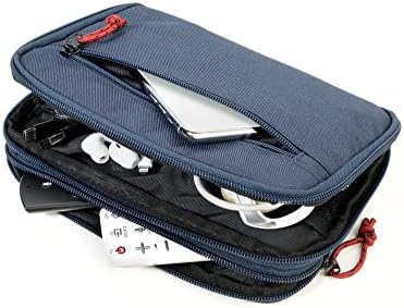 Troika Business Tech Pouch 2 torba na kable na akcesoria elektroniczne z poliestru w kolorze niebieskim, wymiary: 23,5 cm x 17 cm x 3,5 cm, BGO44/DB, niebieski, 23,5cm, Nowoczesny