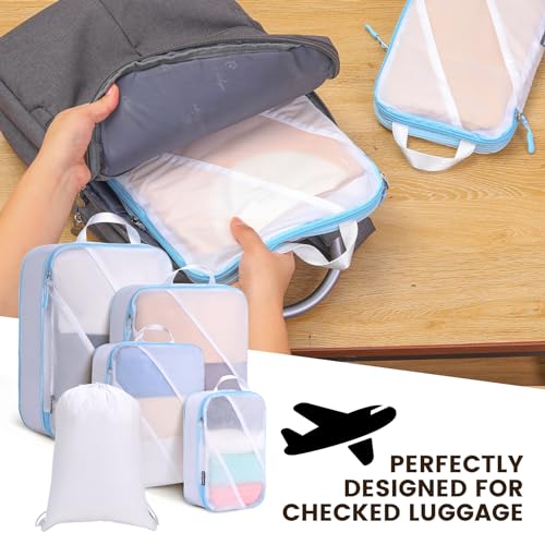 Pfeyrpk MESH COMPRESSION PACKING CUBES WHITE 01 Compression Packing Cubes Set Of 6 thumb #2