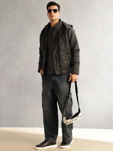 Image of Thomas Scott Men's | Regular Fit | Long Sleeves | Hood Collar | Zip Closure | Dry Clean | 2 Pockets | Polyester | Knitted | Puffer | Jacket
