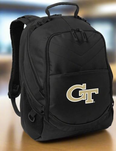 Image of Broad Bay Georgia Tech Backpack | Yellow Jackets Official Logo, Padded Laptop Compartment, Fits Up to 17 inch Laptops, 600D Polyester