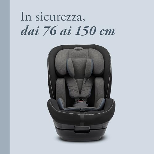 Inglesina Caboto I-Size Seggiolino Auto, Isofix, Da 15 Mesi A 12 Anni Circa, Dai 76 Ai 150 Cm, Vulcan Black - 2