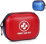 Trousse de premiers soins - 185 Pièces Kit de secours imperméable pour la maison, voiture, bureau, voyage, camping, randonnée & Extérieur - Kit de survie portable cas dur avec des fournitures premium (bleu/rouge)