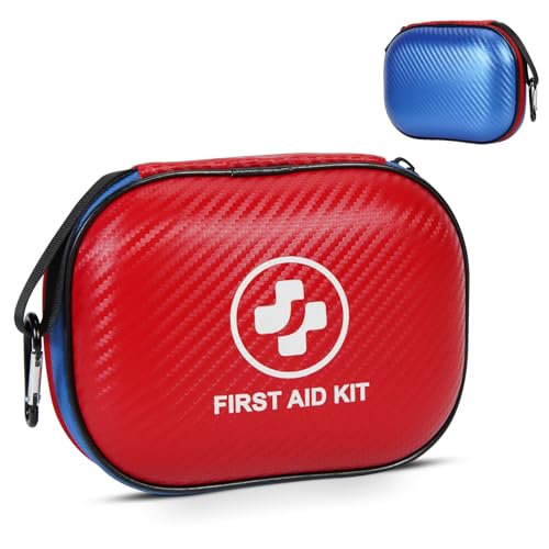 Kit de primeros auxilios pequeño, kit de emergencia impermeable de 185 piezas para el hogar, automóvil, oficina, viajes, camping, senderismo y al aire libre, kit de supervivencia portátil con