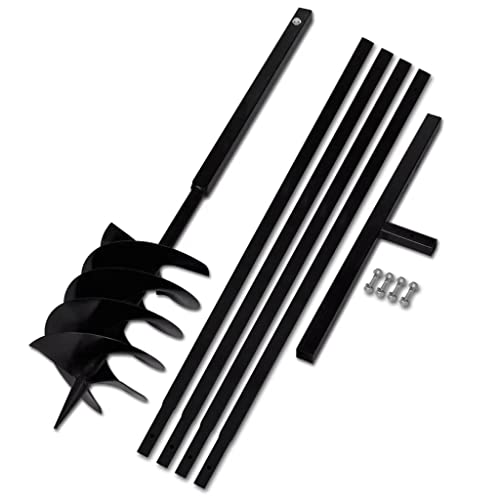 vidaXL Bêche et tarière Manuelle 200 mm avec Rallonge 5 m Acier