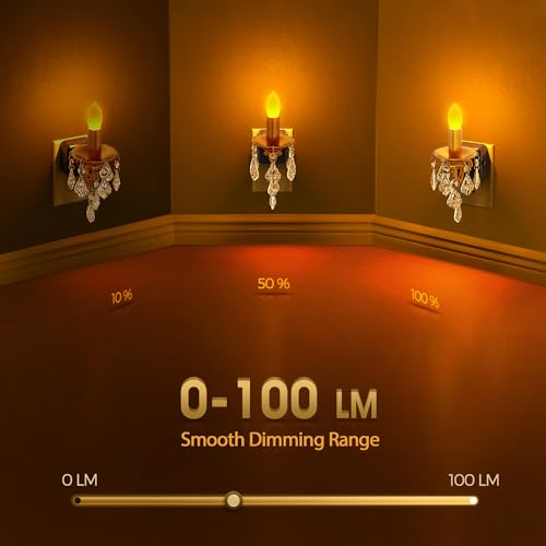 Image of Briignite Chandelier Night Lights Plug into Wall,Amber Night Light Dimmable | Dusk to Dawn Sensor, 0-100LM Dimmable, Decorative Gold Candle-Style Nightlight Vintage, Bedroom, Bathroom, Hallway, Stairway