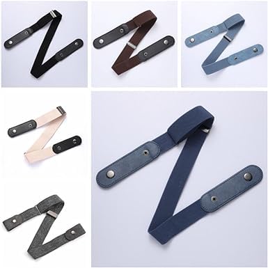 Blue Buckle Free Elastic Belt for Women Men, Comfortable Adjustable Buckle-less Belt Invisible Elastic Belt for Jeans Shorts Pants Weights and Accessories2