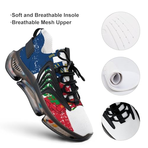 Retro Dominican Republic Flag Running Shoes for Men Low Top Athletic Training Shoe Sports Walking Shoes Non-Slip Gym Sneakers3