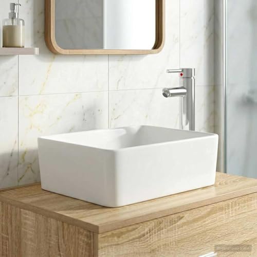 Lavabo compact pour toilettes d'invités moderne avec robinet chromé - 3