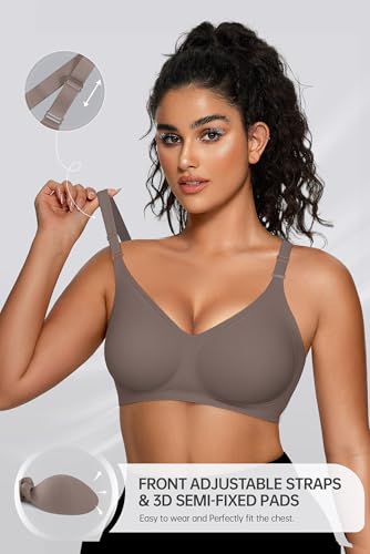 Image of OEAK Womens Comfortable Jelly Bra No Underwire Full Support Tshirt Bras
