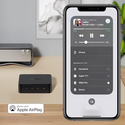 Image of WiiM Pro AirPlay 2 Receiver, Google Cast Audio, WiFi Multiroom Streamer, Compatible with Alexa, Siri and Google Assistant, Stream Hi-Res Audio from Spotify, Amazon Music, Tidal and More | Dark Grey