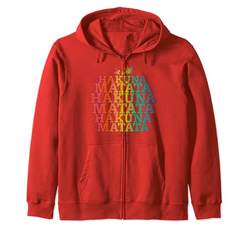 Sweat Le Roi Lion à capuche zippé arc-en-ciel Hakuna Matata