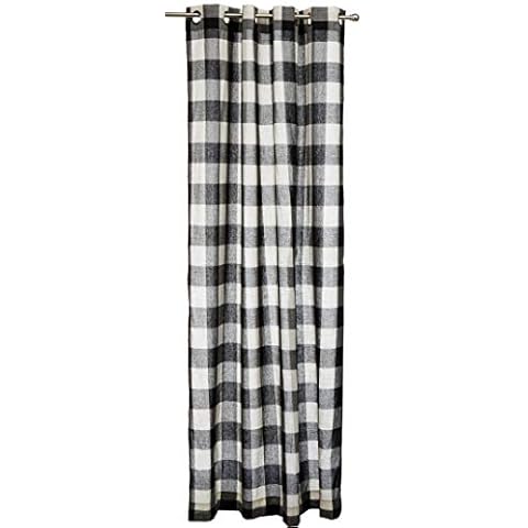 Lorraine Home Fashions 09570-84-00146 BLACK Courtyard Grommet Window Curtain Panel, Black, 53" X 84" Cover