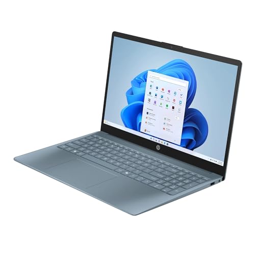 Image of HP 15.6 inch Portable Laptop (Include 1 Year Microsoft 365), HD Display, Intel Quad-Core N200 Processor, 16GB RAM, 128GB PCIe SSD, Wi-Fi 6, Webcam, HDMI, Numeric Keypad, Windows 11 Home, Moonlight Blue
