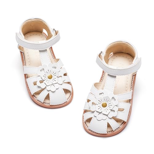 Image of Felix & Flora Toddler Girls Sandals Soft Rubber Princess Flat Shoes Flower Girl Shoes