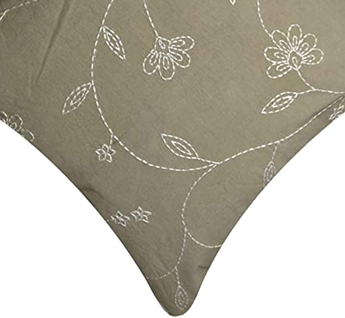 Image of SAJAVAT HOME CC78 Cotton Stripe Khadi Print Cushion Cover (Pack of 1) 18x18 INCHES /45x45 cm Blue & Off White (Beige Brown, Cotton)