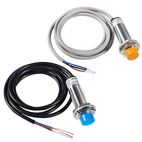 Alinan 2Pcs Hall Proximity Switch M18 Inductive Proximity Sensor Detecting Distance Approach Sensor Cylinder Proximity Switch Npn No Dc 6-36V 300Ma 3-Wire #TOP8