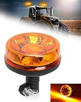 SUPAREE Rundumleuchte Steckbar Rundumleuchte LED Traktor Rundumleuchte 12V Steckbar E9 6 Blinkmuster IP67 Wasserdicht Amber 12-24V für Traktor LKW PKW Traktoren Gabelstapler