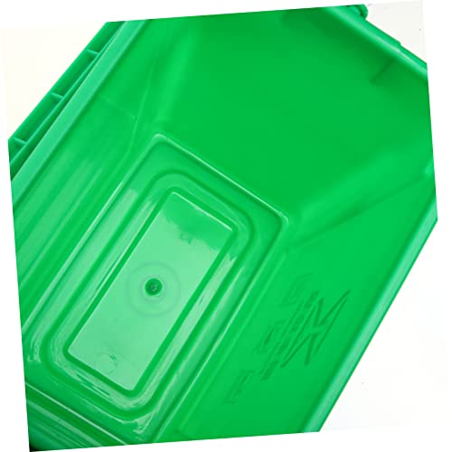 Caneca de basura de plástico rectangular 10 L verde miniatura 3