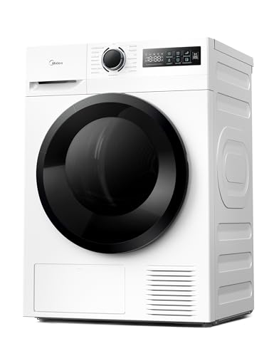 Midea MD11EH80BD Wärmepumpentrockner, 8 kg, Energieklasse D, Schnelltrocknen 35’, HealthGuard, Sensor-Trocknung,Auffrischen,Knitterschutz, Auffrischen Wolle, Weiß