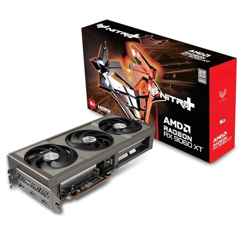 Image of Nitro+ AMD Radeon RX 9060 XT OC 16GB GDDR6 GPU - AMD RDNA 4 PCIe 4.0 Video Card, HDMI, DisplayPort, Triple Fan Cooling, 16GB GDDR6 OC Edition