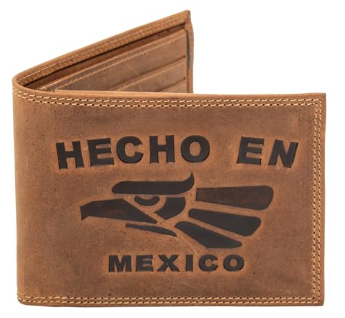 Hecho En Mexico Genuine Leather Brown Men's Wallet, Cartera de Hombre