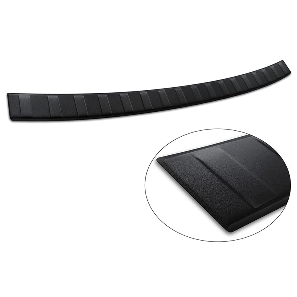Avisa Protector del Parachoques Trasero Inoxidable Negro Mate Compatible con Volvo XC60 II 2017-2021 & FL 2021- Incl. R-Design & Plug-in-Hybrid 'Ribs'