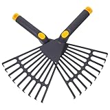 Gatuida Kleiner Gartenrechen Leichtes Gartenhandger&auml;t aus Kunststoff 2 St&uuml;ck mit Ergonomischem Griff und Aufh&auml;ngeloch f&uuml;r Rasenpflege und Beetpflege