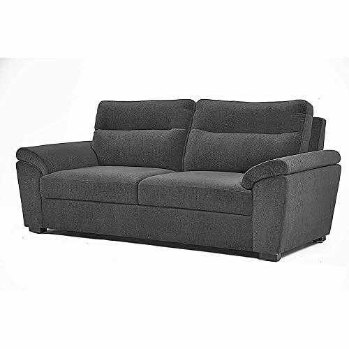 Image of Wakefit Malphino 3 Seater Sofa Set - Lounger, Wooden, Smoke Grey, 3 Year Warranty