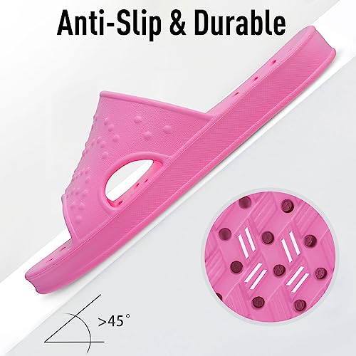 Image of shevalues Shower Shoes for Women Men with Arch Support Quick Drying Pool Slides Lightweight Beach Sandals with Drain Holes