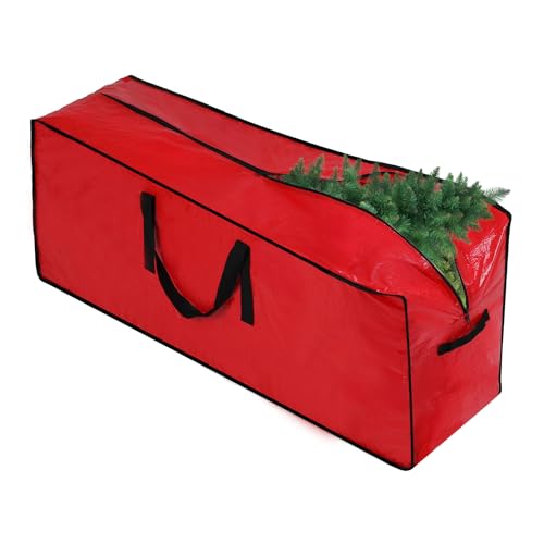 BIEBOS Artificial Large Christmas Tree Storage Case Bags With Handles,Fits Up To 7 Ft Artificial Trees Zippered Bag Protects Against Dust, Insects And Moisture