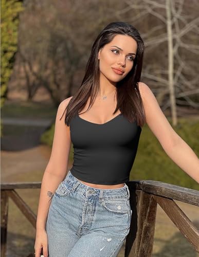 OQQ Womens' Sports Bra Padded with Medium Support Tank Tops Tee Shirts4