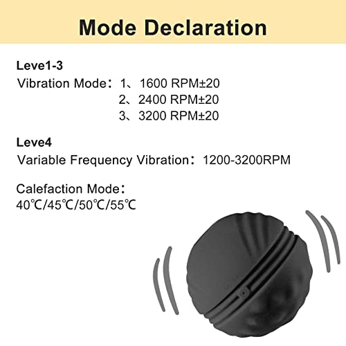 Vibrating Massage Ball, 4-Speed Massage Roller, Heating And Waterproof Massage Ball, Deep Tissue Massager For Myofascial Release For Fitness Yoga, Massage Ball For Trigger Point Therapy (Black) #TOP2