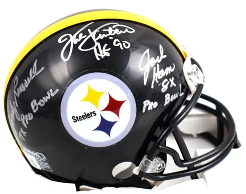 Ham Lambert Russell Autographed Pittsburgh Steelers Mini Helmet-Beckett W Holo